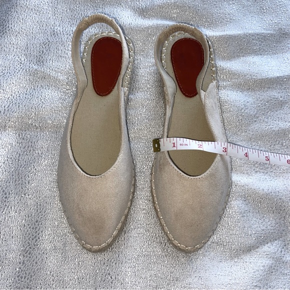 Straw Pointed Beige Tan Sandal Slip-On Shoes - Picture 5 of 7